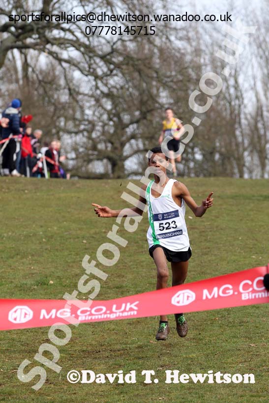 Under-13 boys winner Inter Counties Cross Country, Cofton Park, Birmingham. Photo: David T. Hewitson/Sports for All Pics